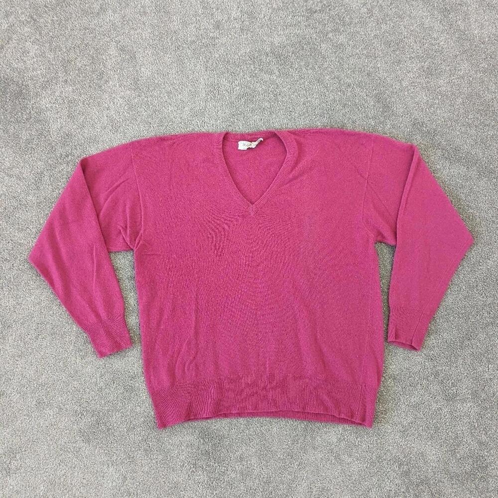 Holt Renfrew Murray Ablan Pink V-neck Cashmere Sweater Women's Large